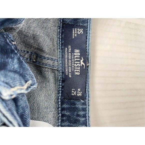 Hollister Ultra High Rise Mom Jeans Women's Size 3S W26 x L25 BRAND NEW - Picture 5 of 5